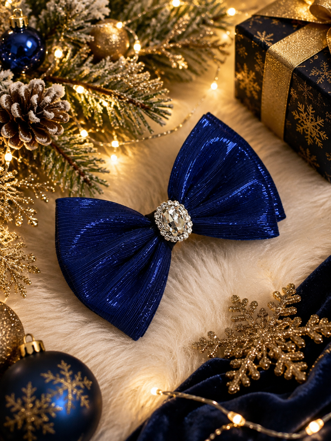 Royal blue shimmer piggy clip