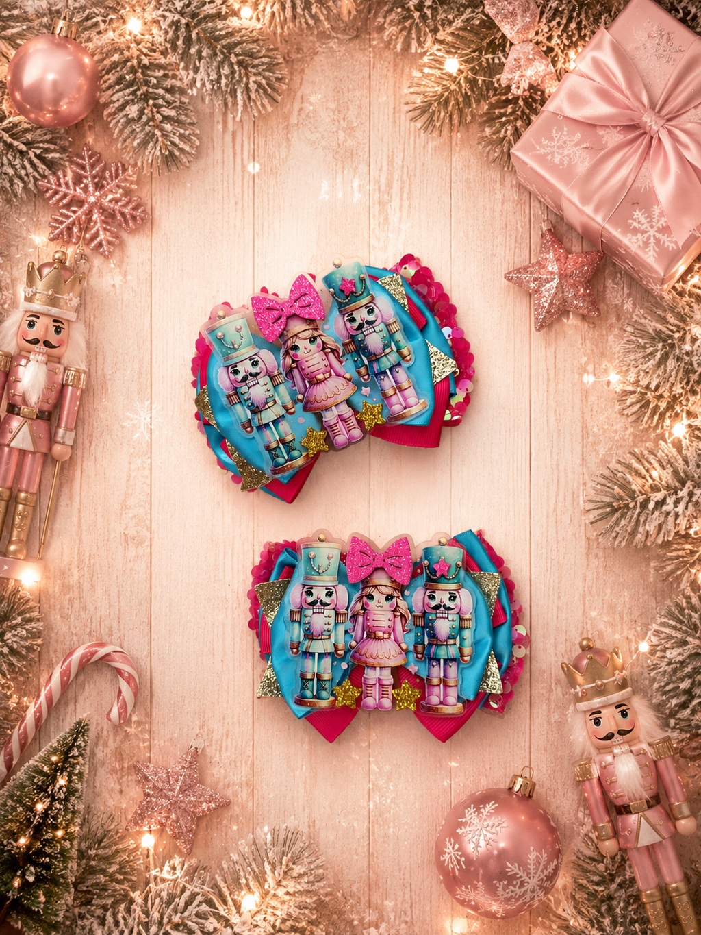 Pink Christmas single xl piggy bow