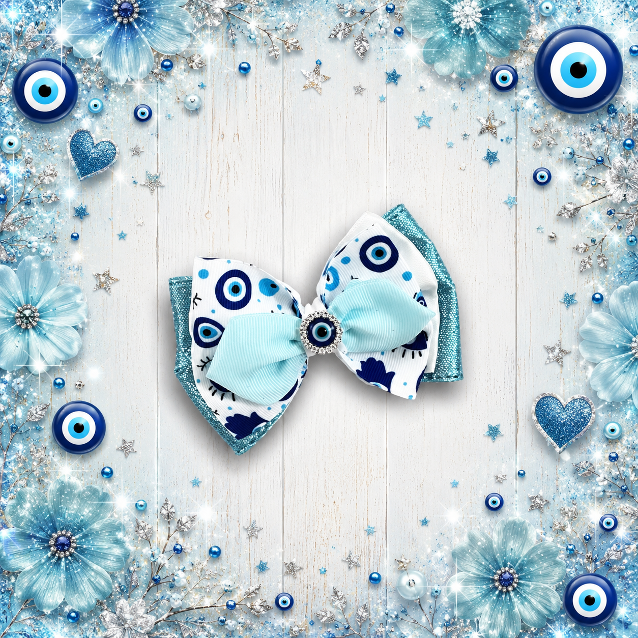 Evil eye piggy bow