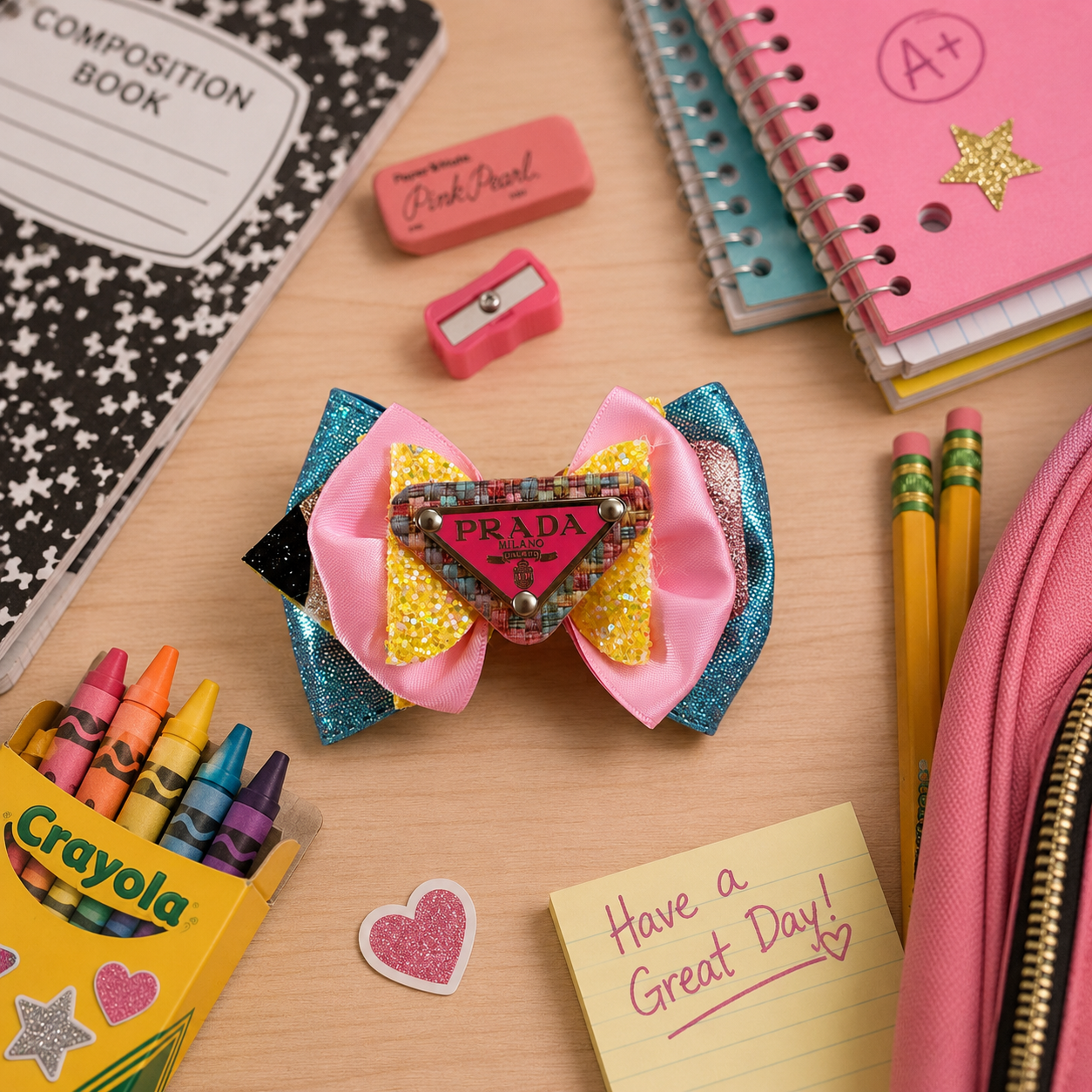 Inspired school pencil piggy clip