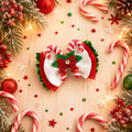 4 inch candy cane hair bow
