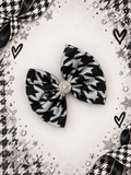 4 inch Houndstooth sparkle bow