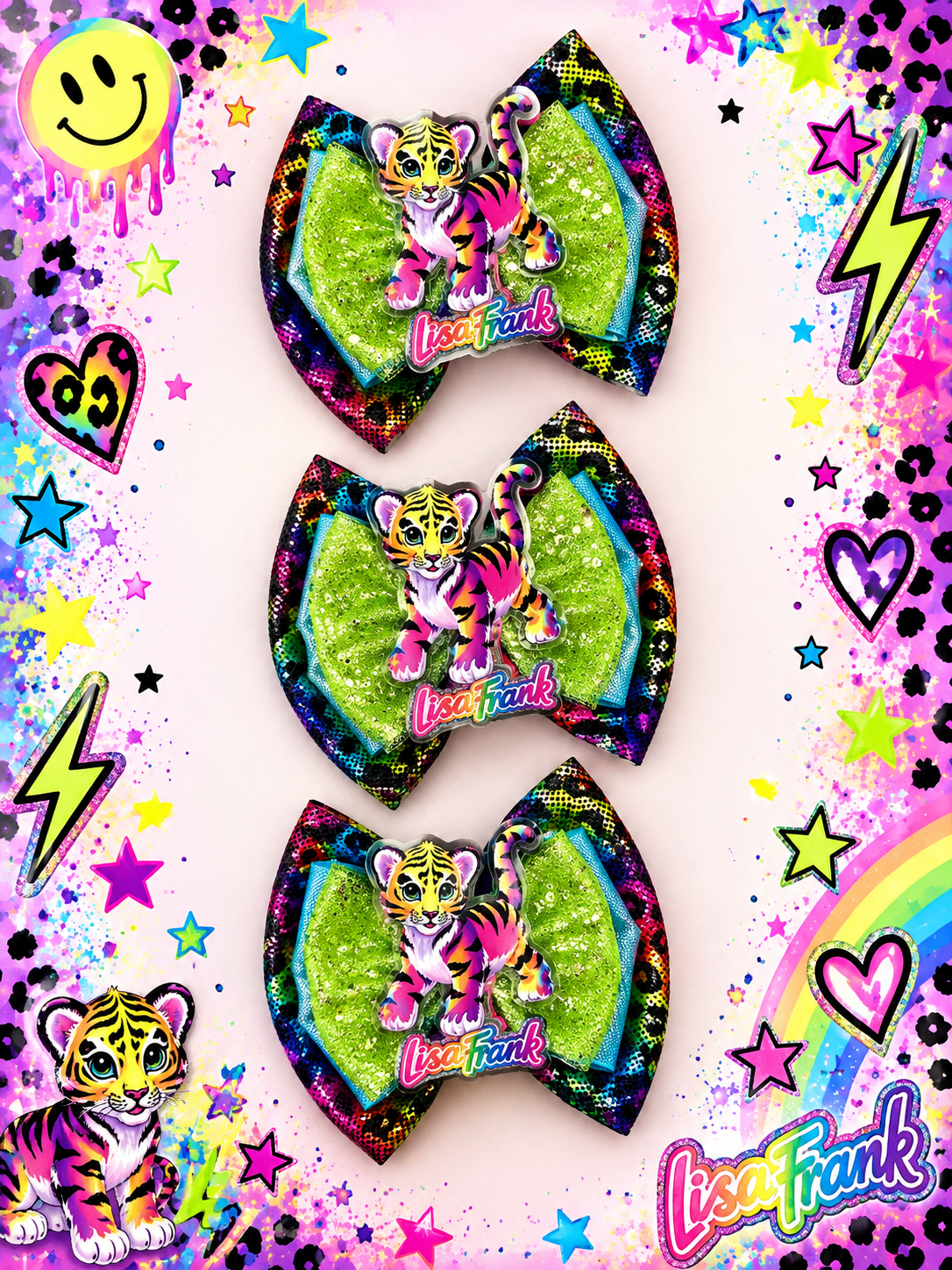 Xl piggy hair lisa Frank clip