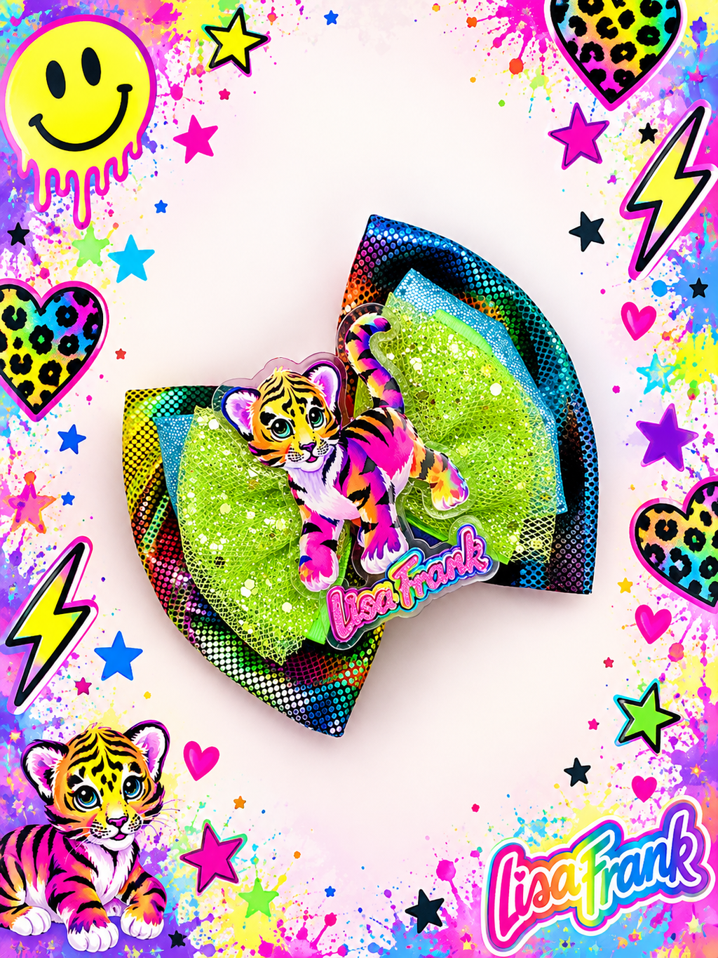 Xl piggy hair lisa Frank clip