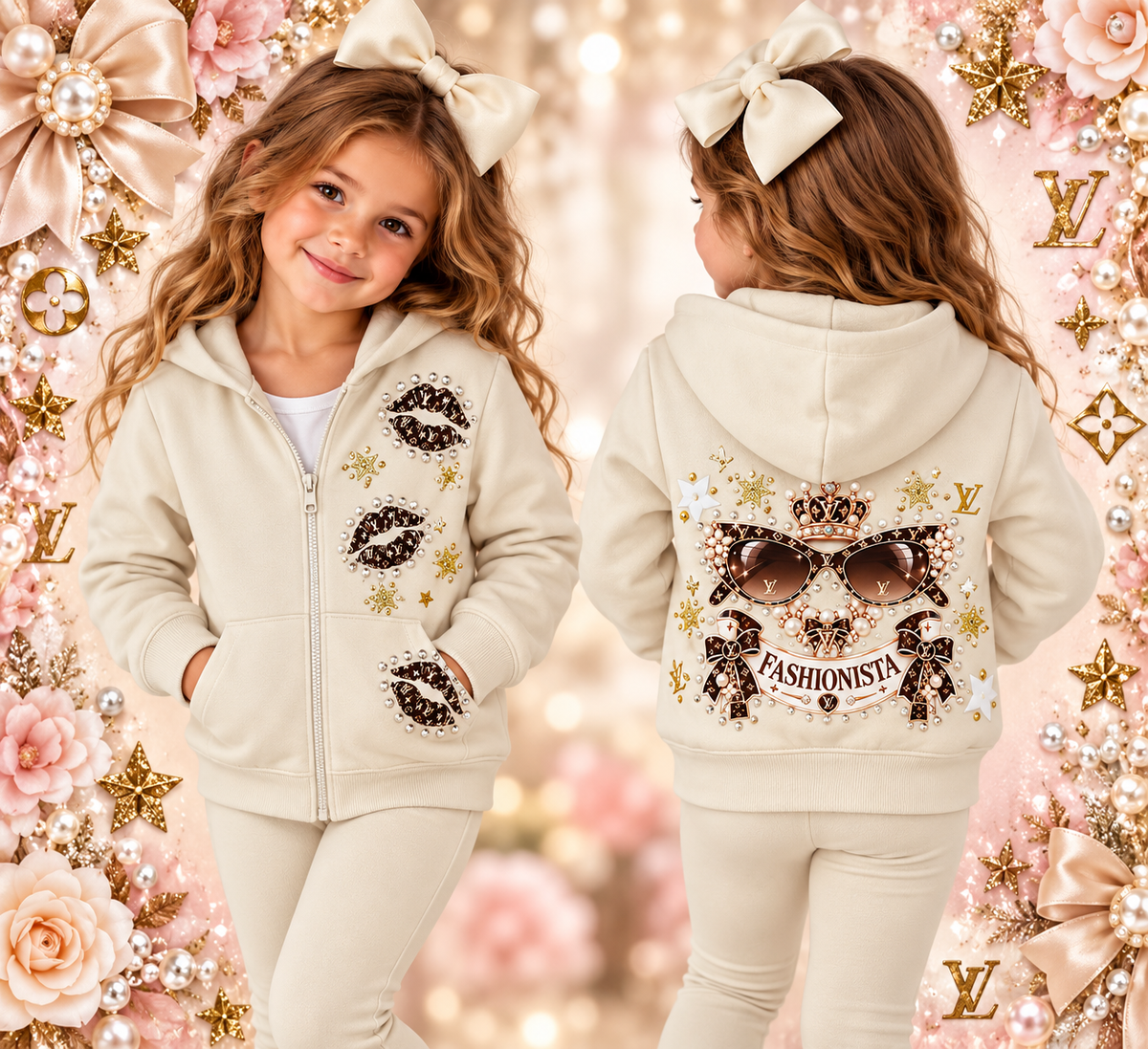 2t LV zip up hoodie