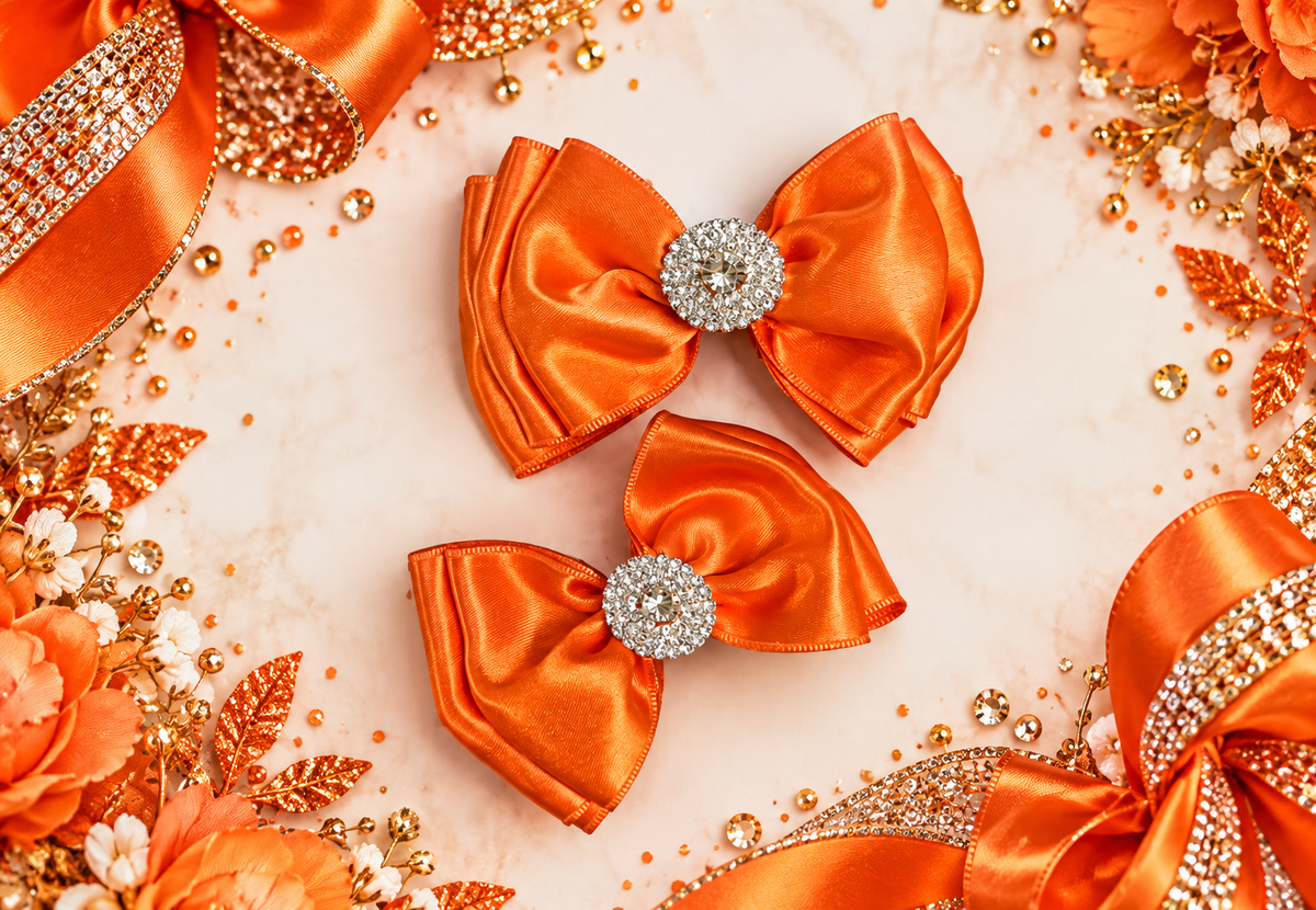 Orange piggy satin set