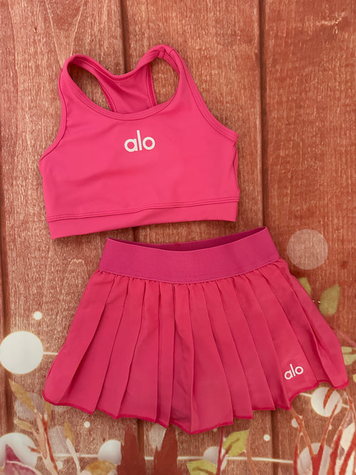 4y alo tennis skirt and top