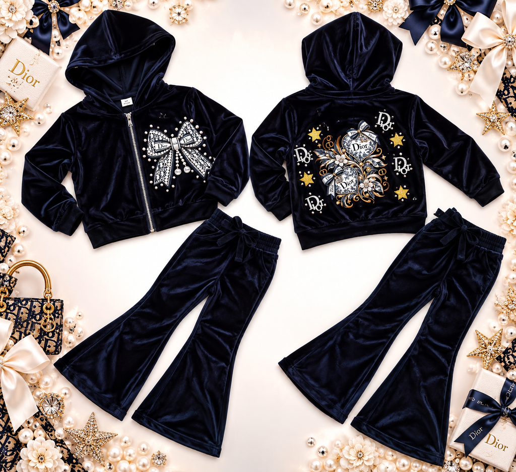 4y Dior velour lounge set