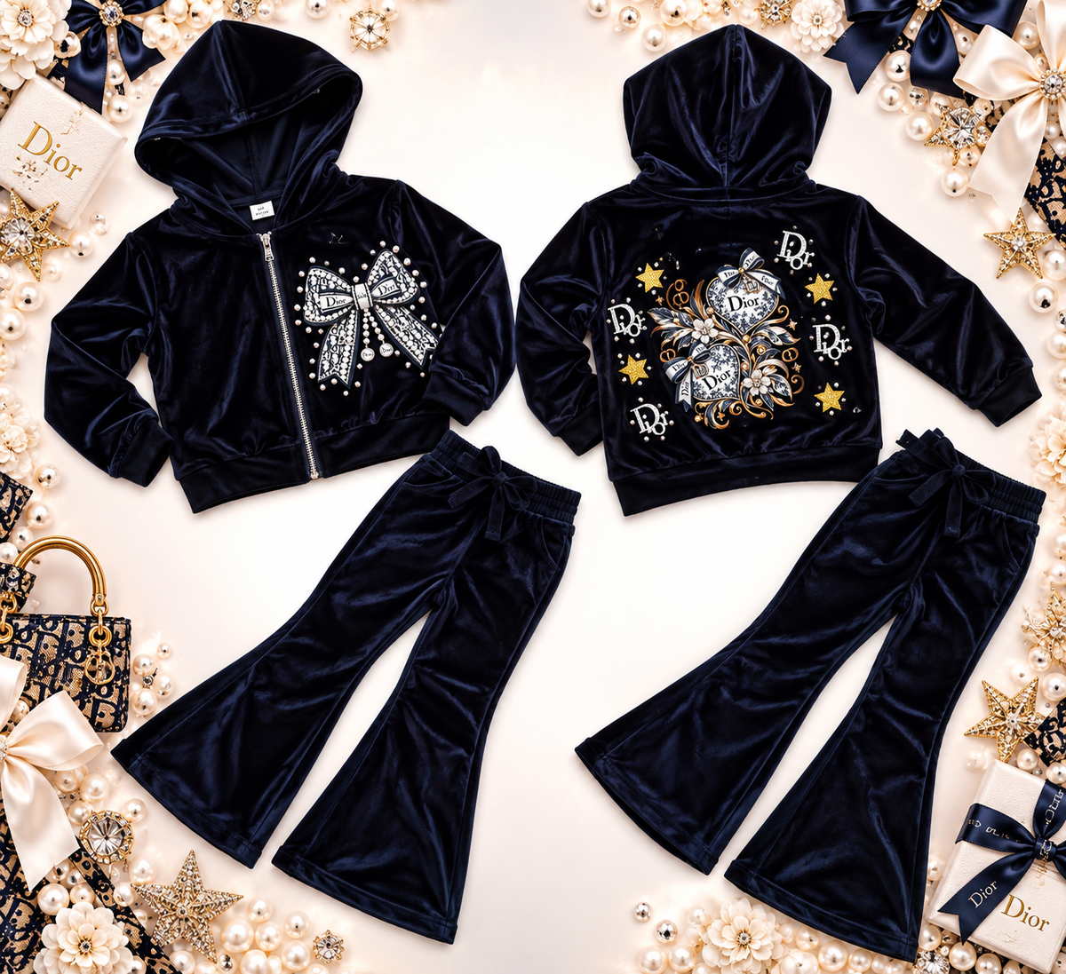 4y Dior velour lounge set