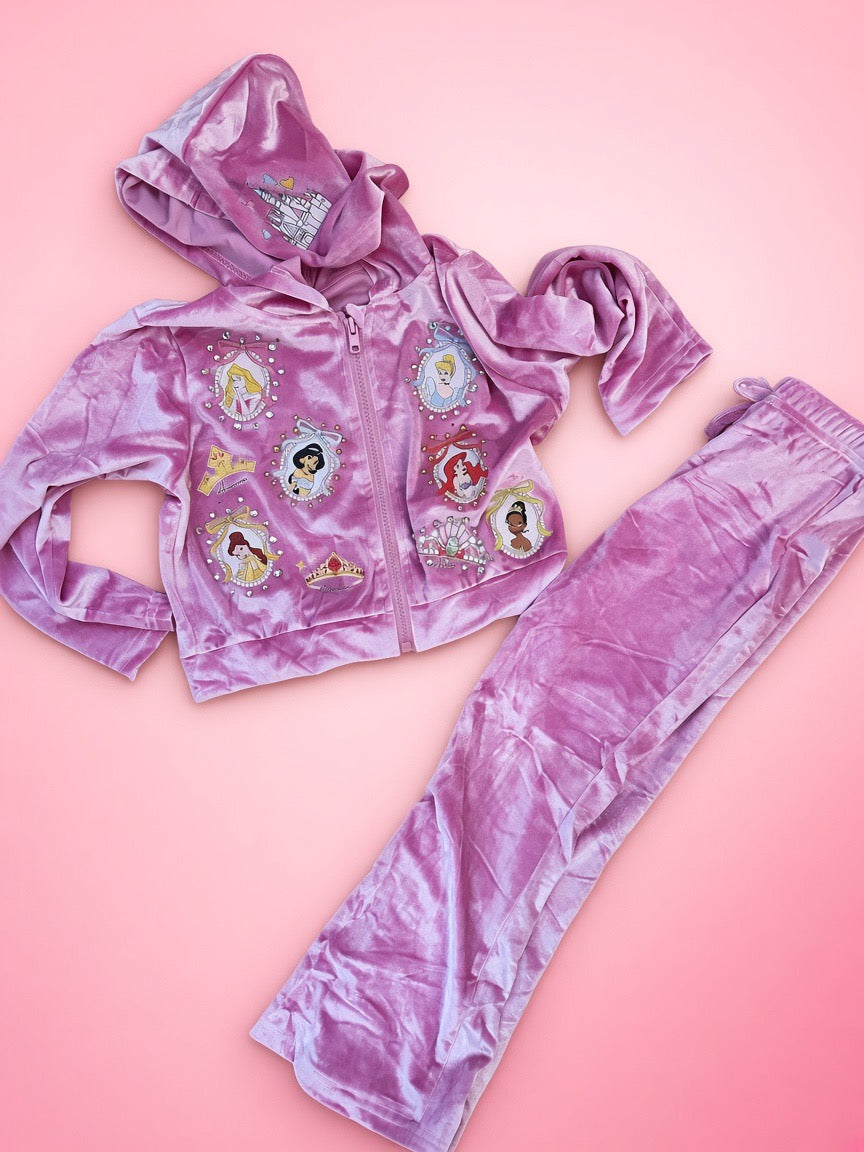 6y princess velour sets