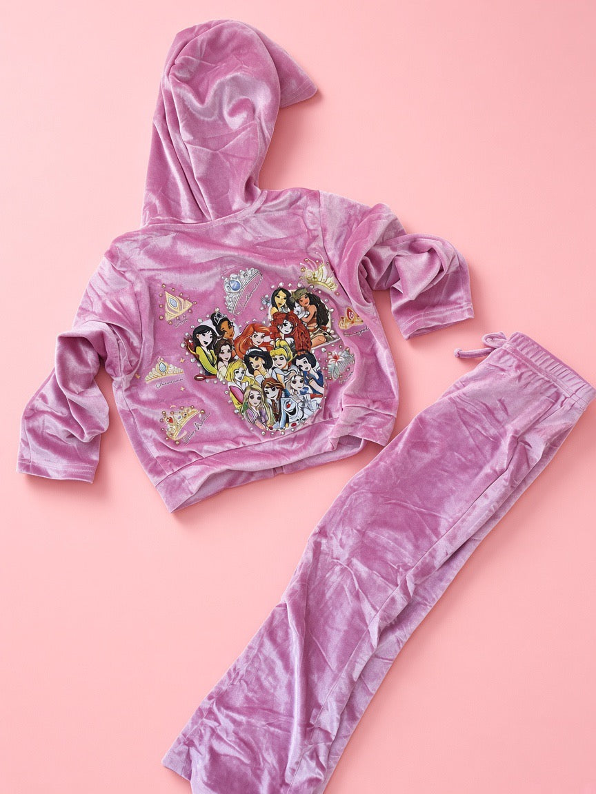 6y princess velour sets