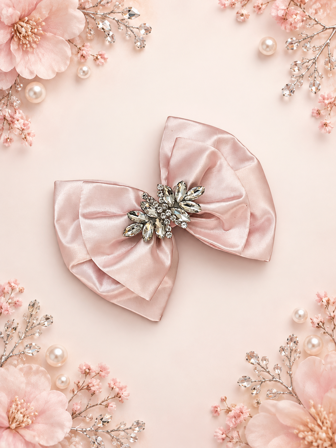 6 inch double layer satin hair bow