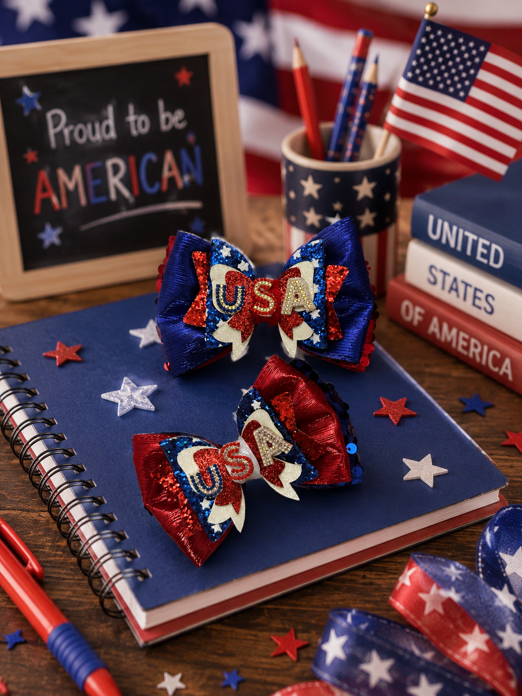 USA piggy hair clip