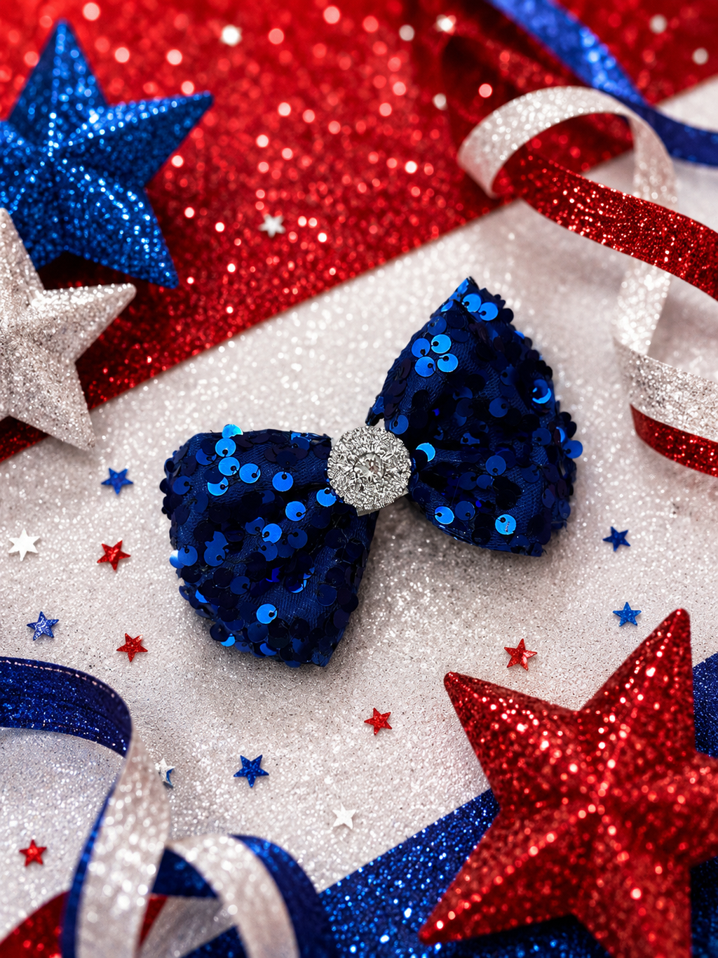 Royal blue sequin hair clip