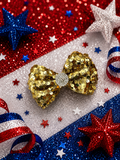 Gold sequin piggy size clip