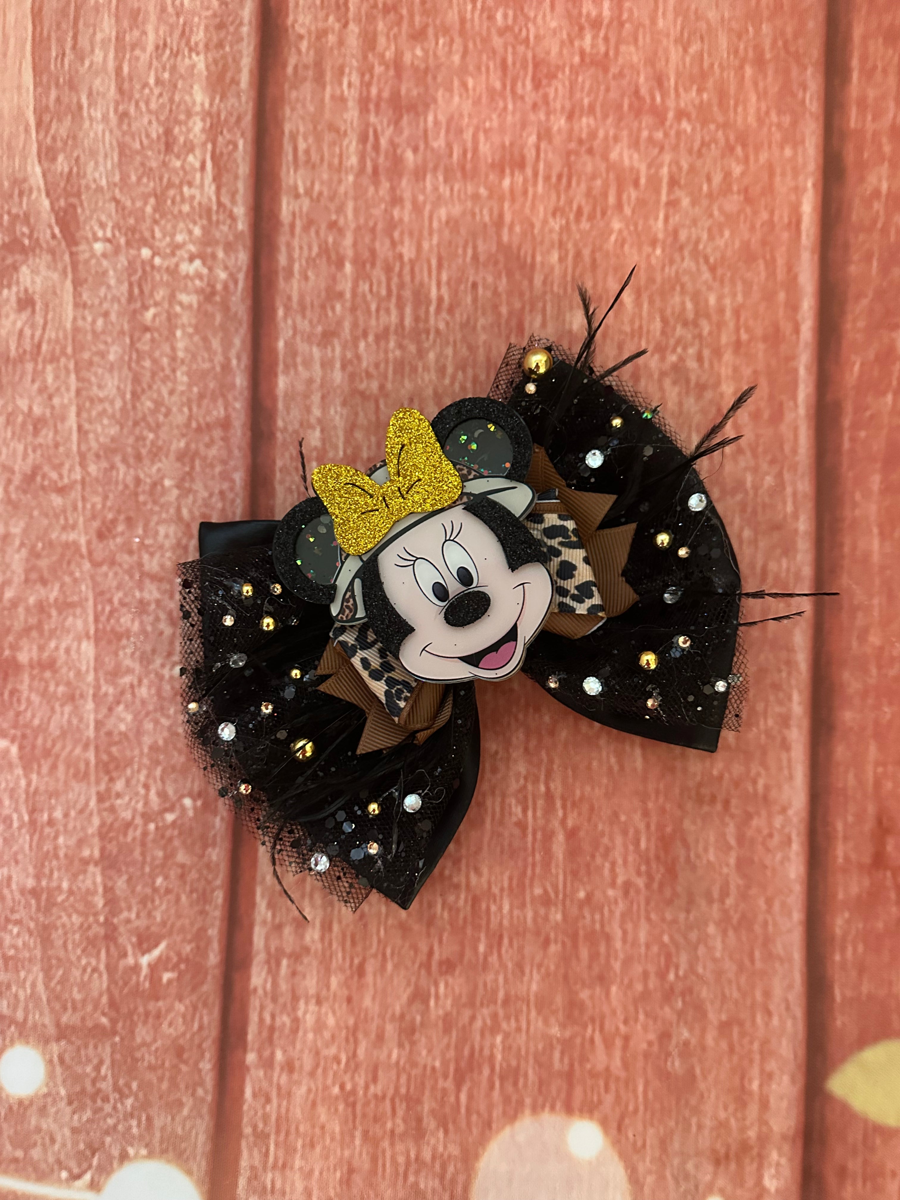 Minnie safari animal kingdom 5 inch bow