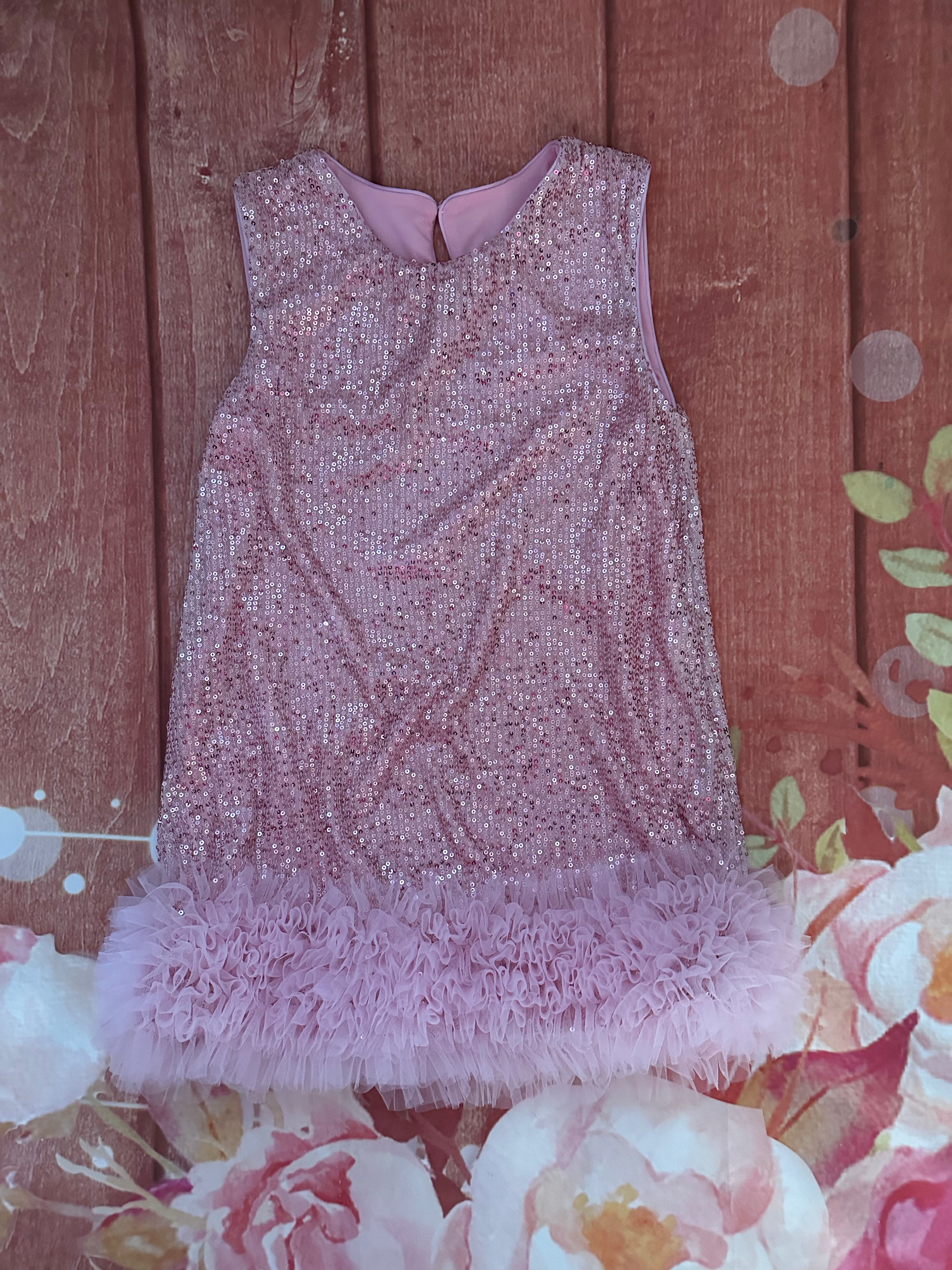 7/8y pink sequin light weight party dress