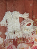 1-3m after christening romper and bib