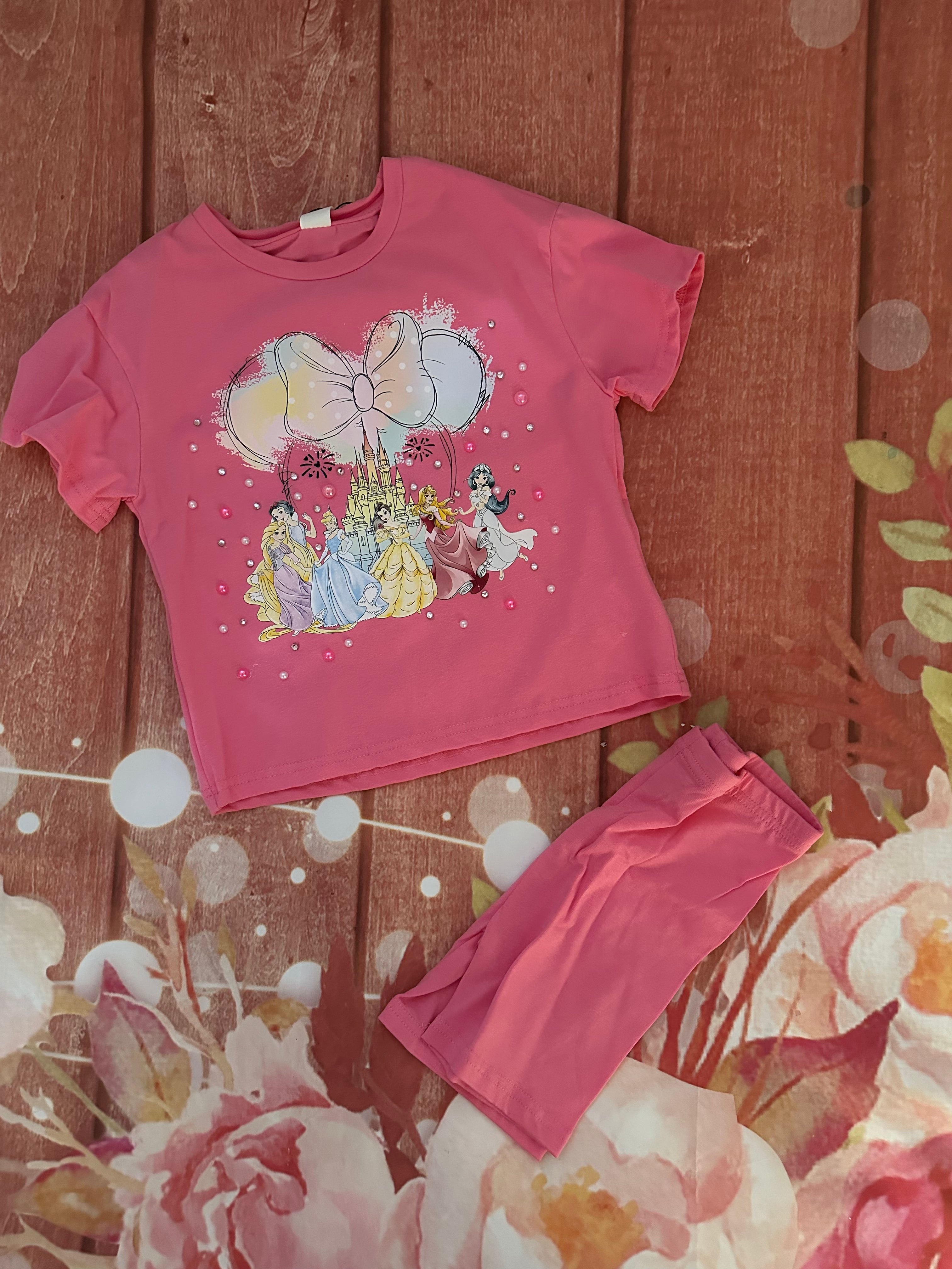 5y princess biker short set