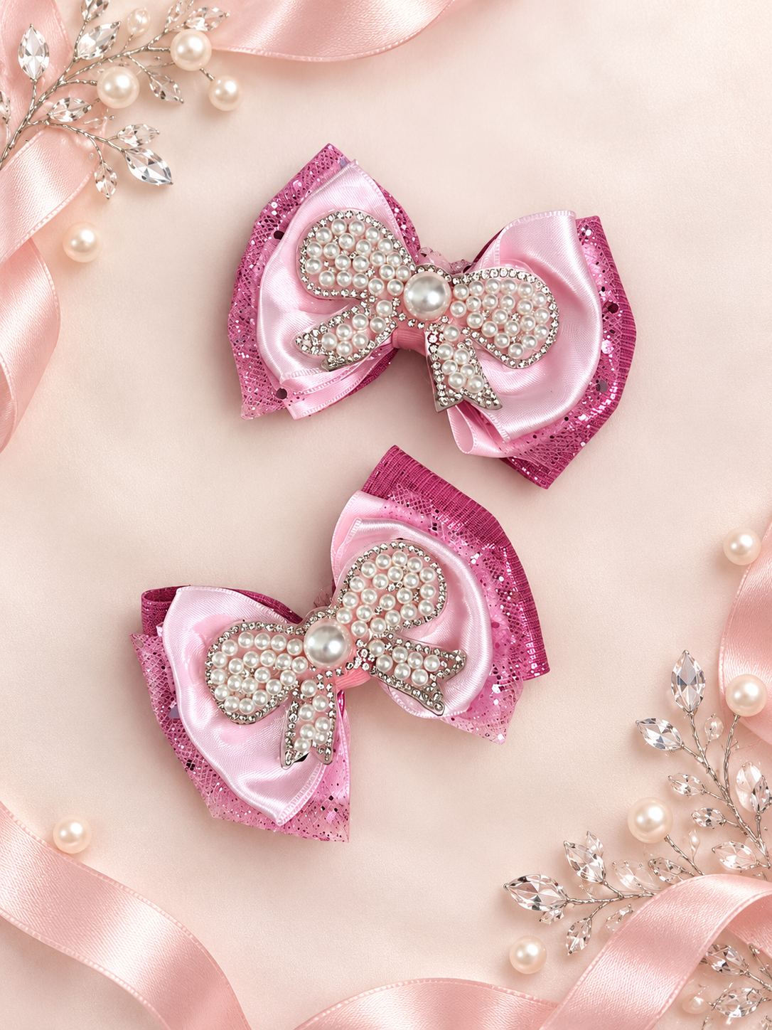 Bow piggy set pink