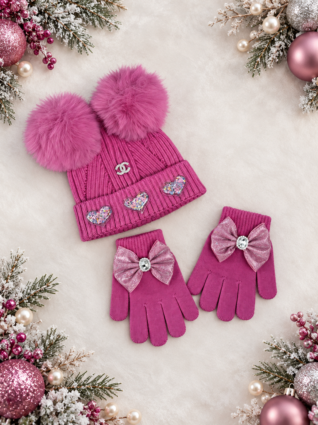 1-3y winter hat and glove set
