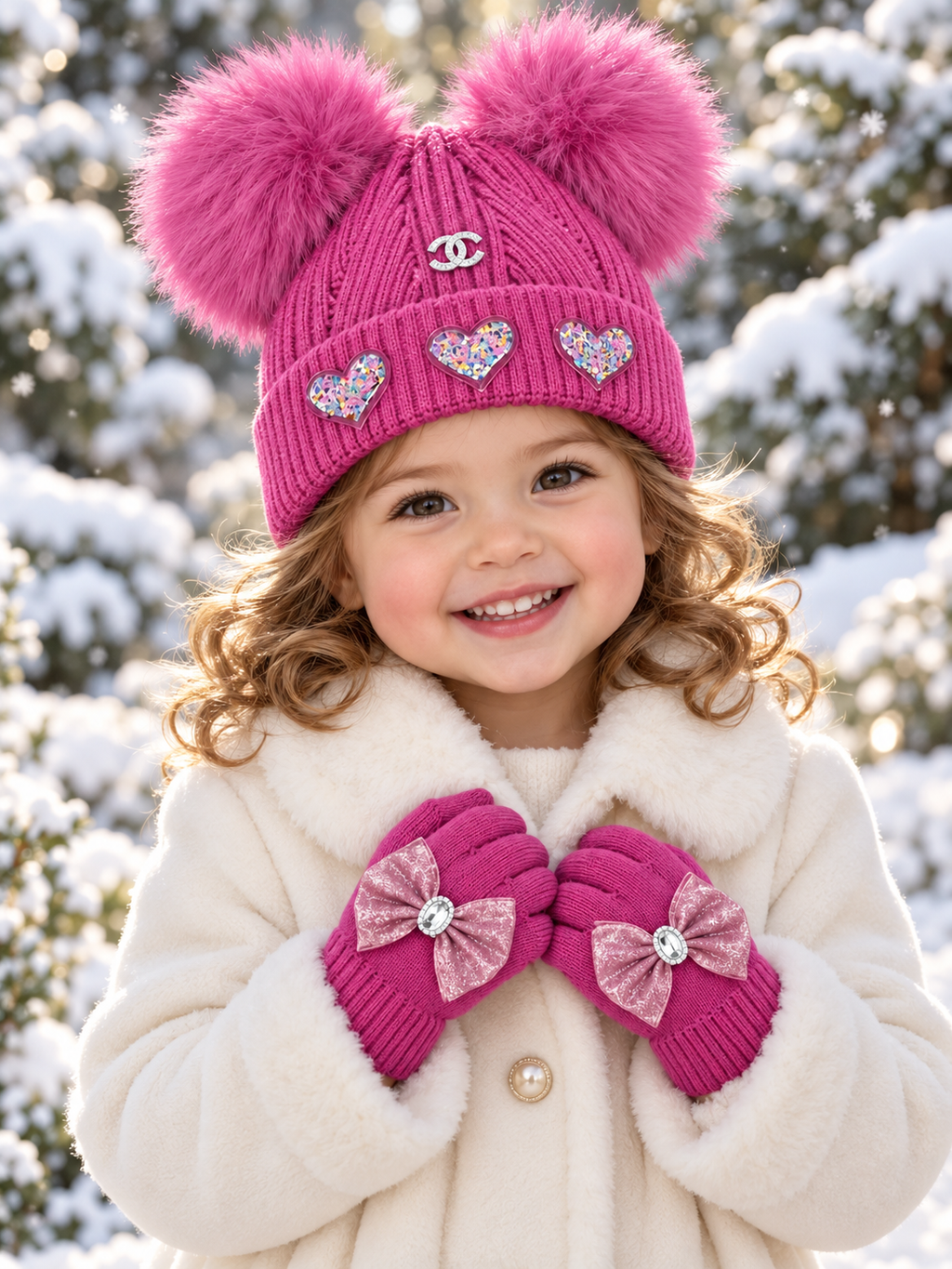 1-3y winter hat and glove set