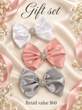 Liquid satin 3 piece 5 inch hair clips