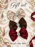 Liquid satin 3 piece 5 inch hair clips