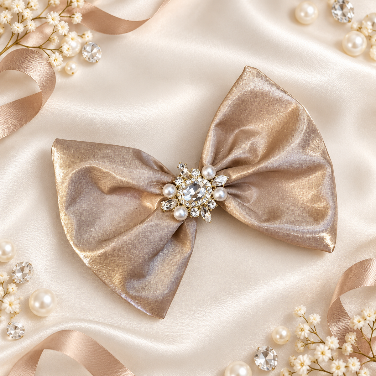 Liquid satin 6 inch hair bow
