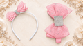 Velcro hard headband base pink