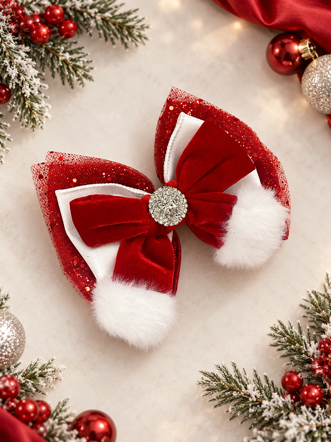 5 inch Santa hair clip