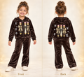 4y velour zip up lounge set