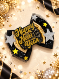 6 inch new years hair bow