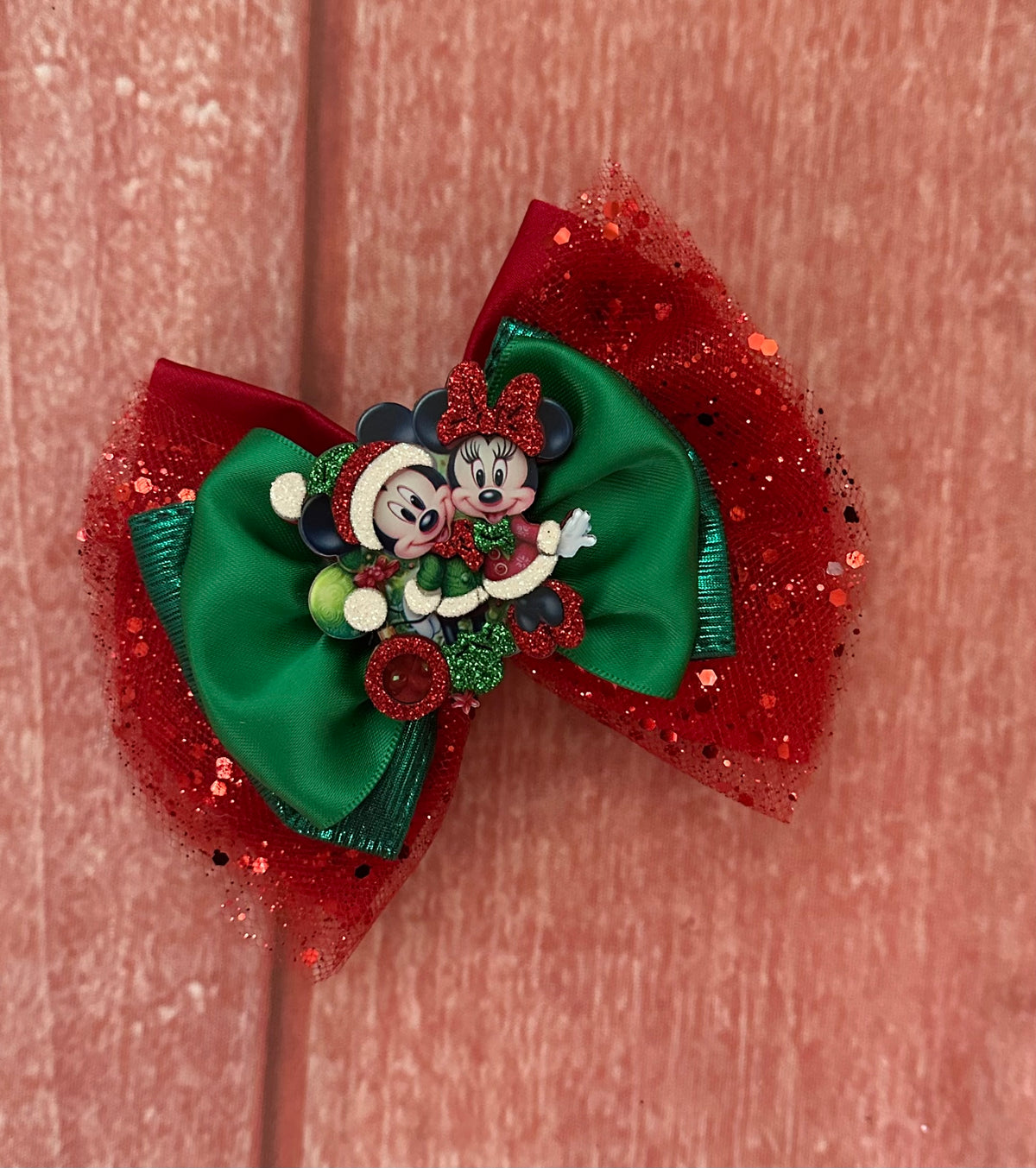 5 inch Christmas Mickey and friends hair Clip
