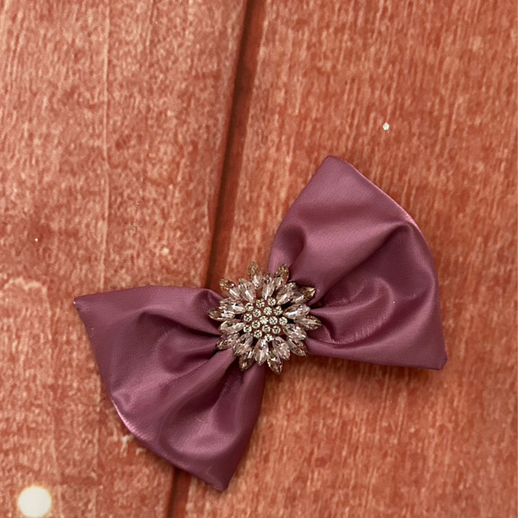 Liquid satin plum hair clip