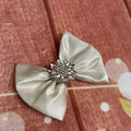 Off white 5 inch satin clip