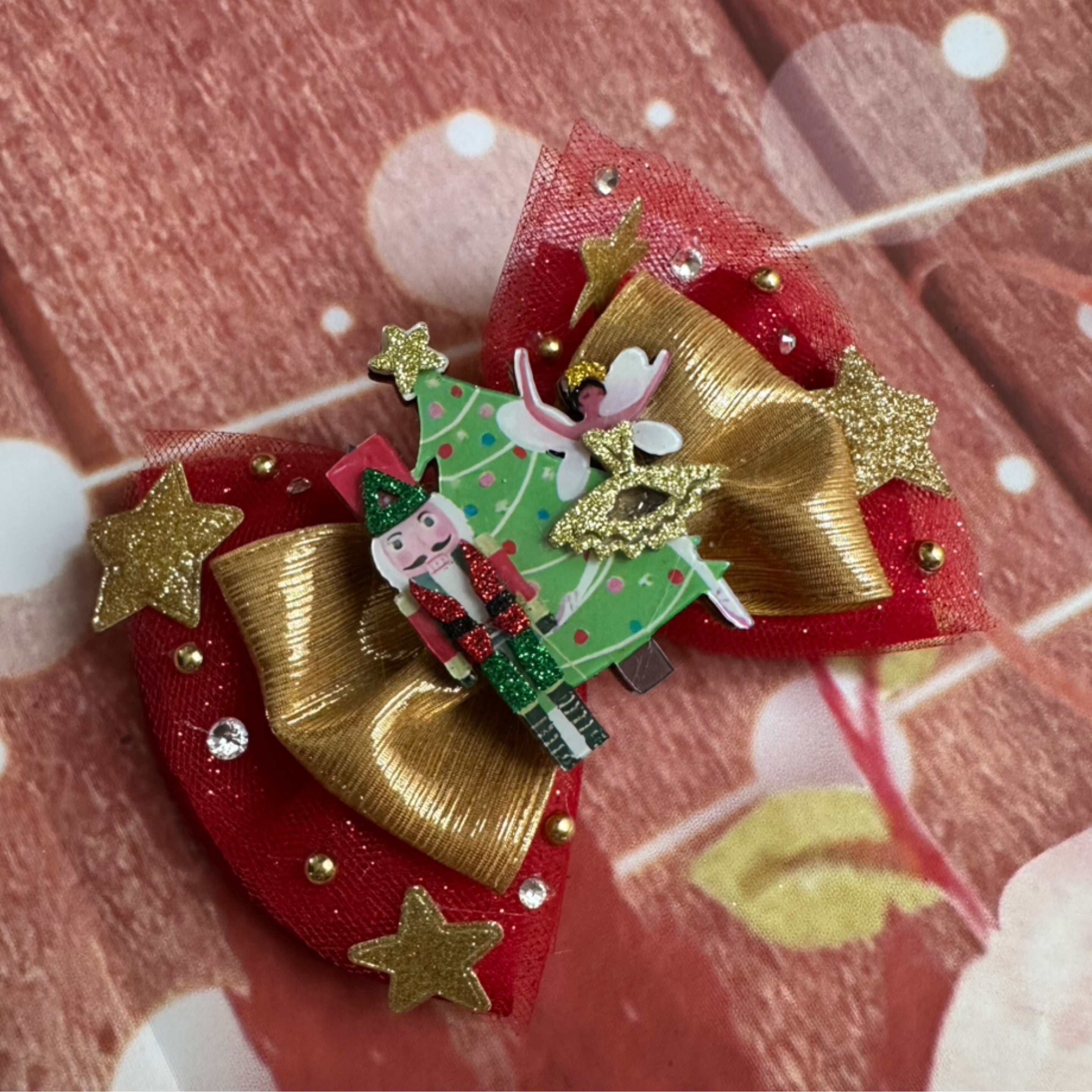 6 inch Christmas nutcracker bow