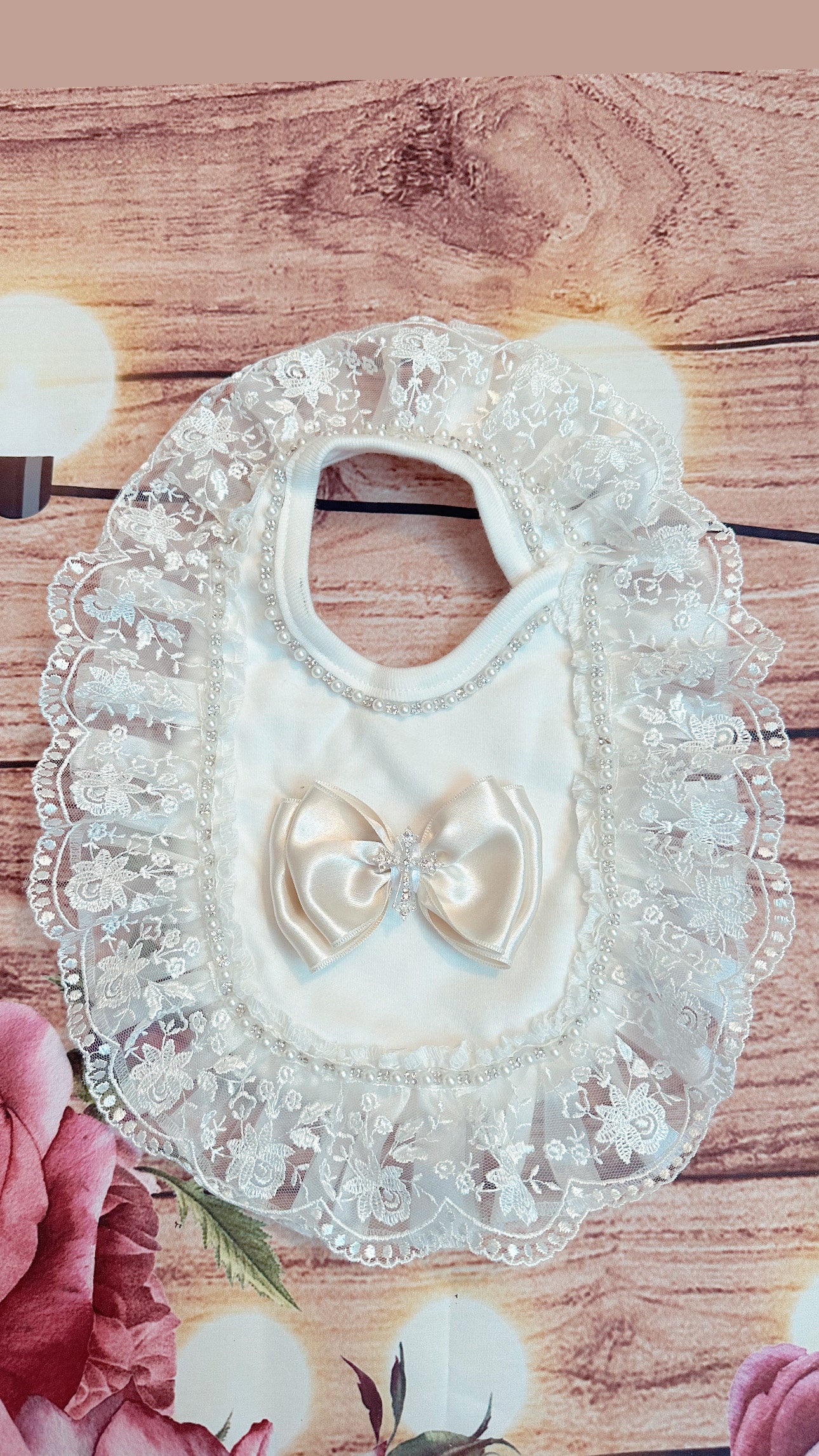 Ivory christening bib