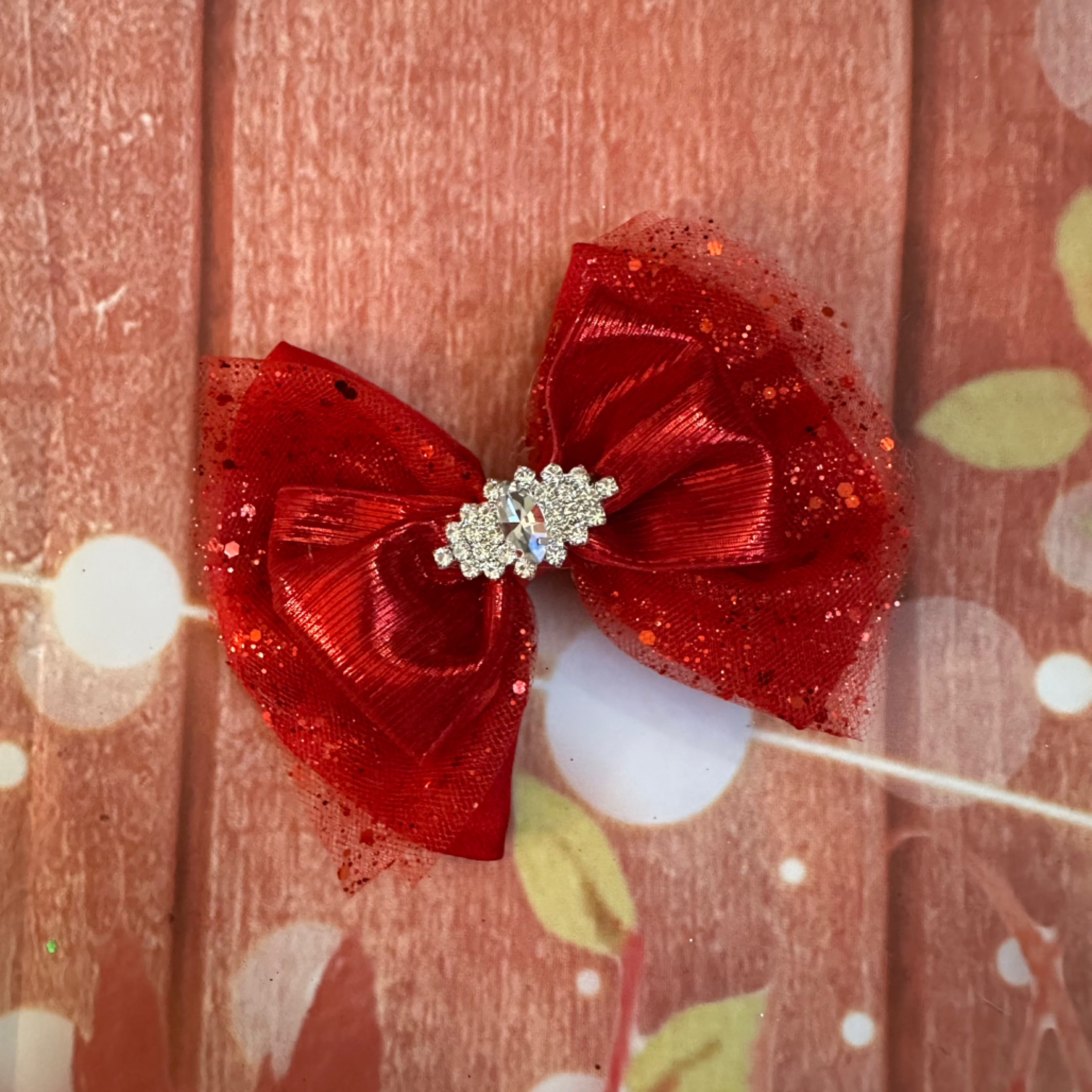 Red tulle bow