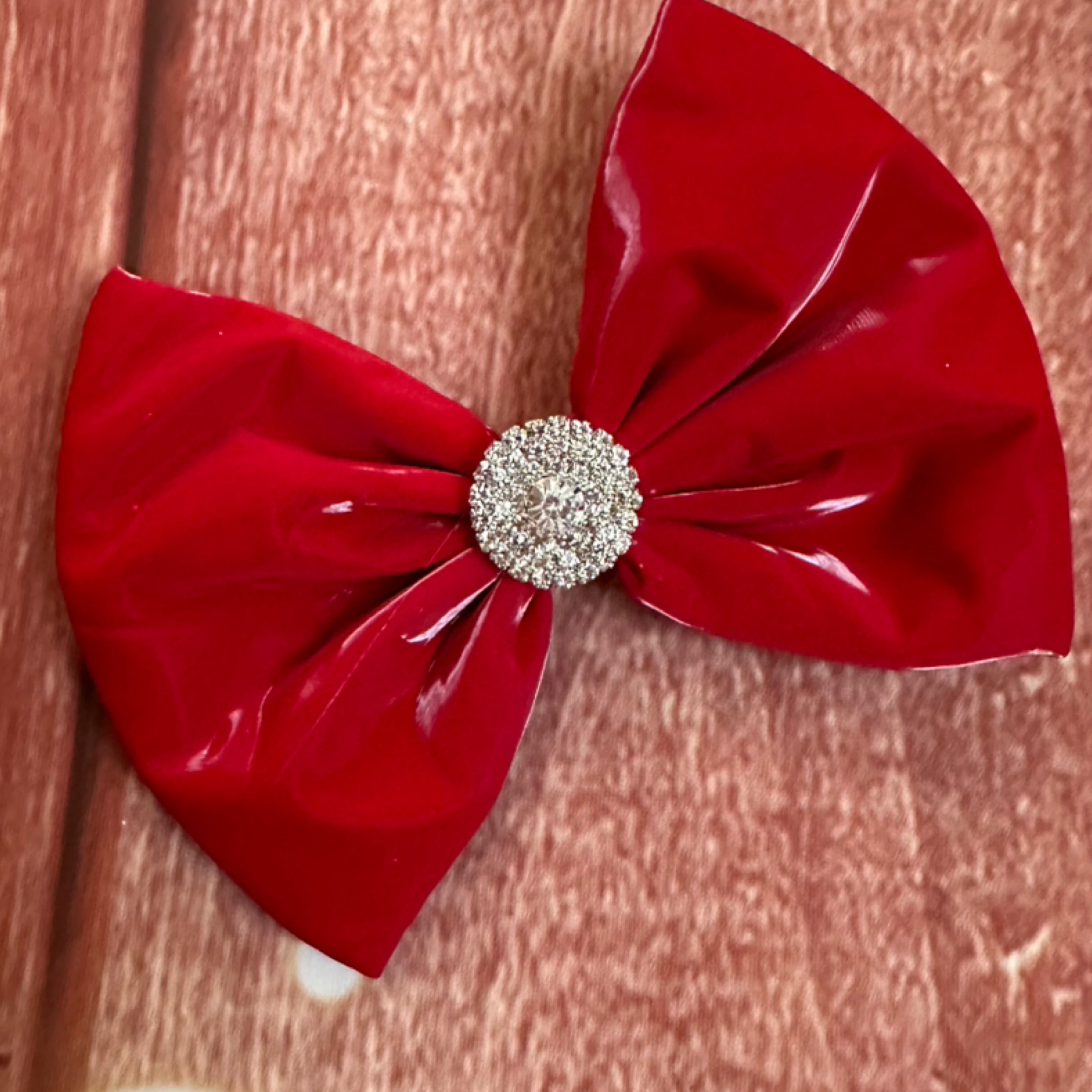 Patent leather red clip 5 inch