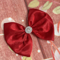 6 inch red satin clip