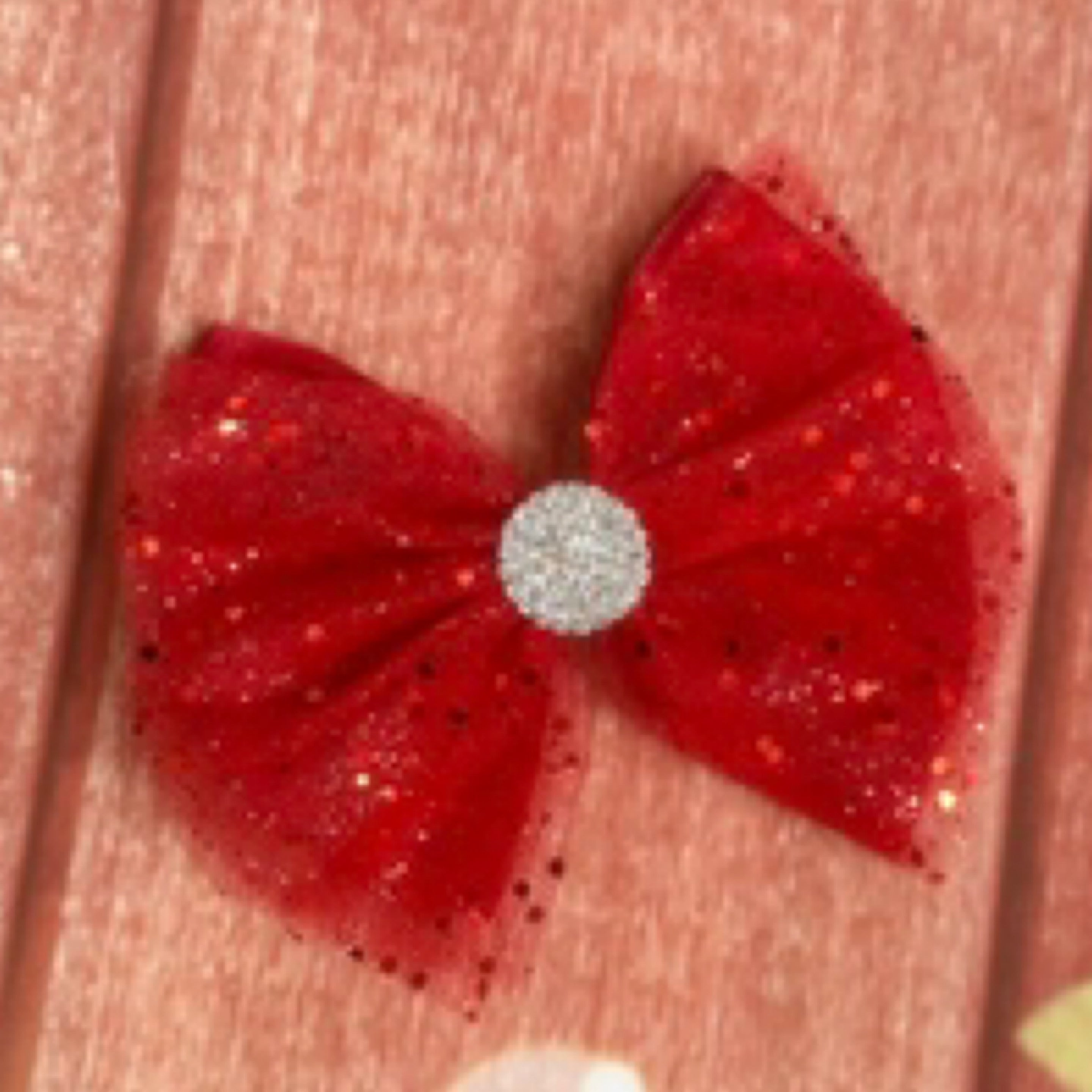 Red tulle 5 inch bow