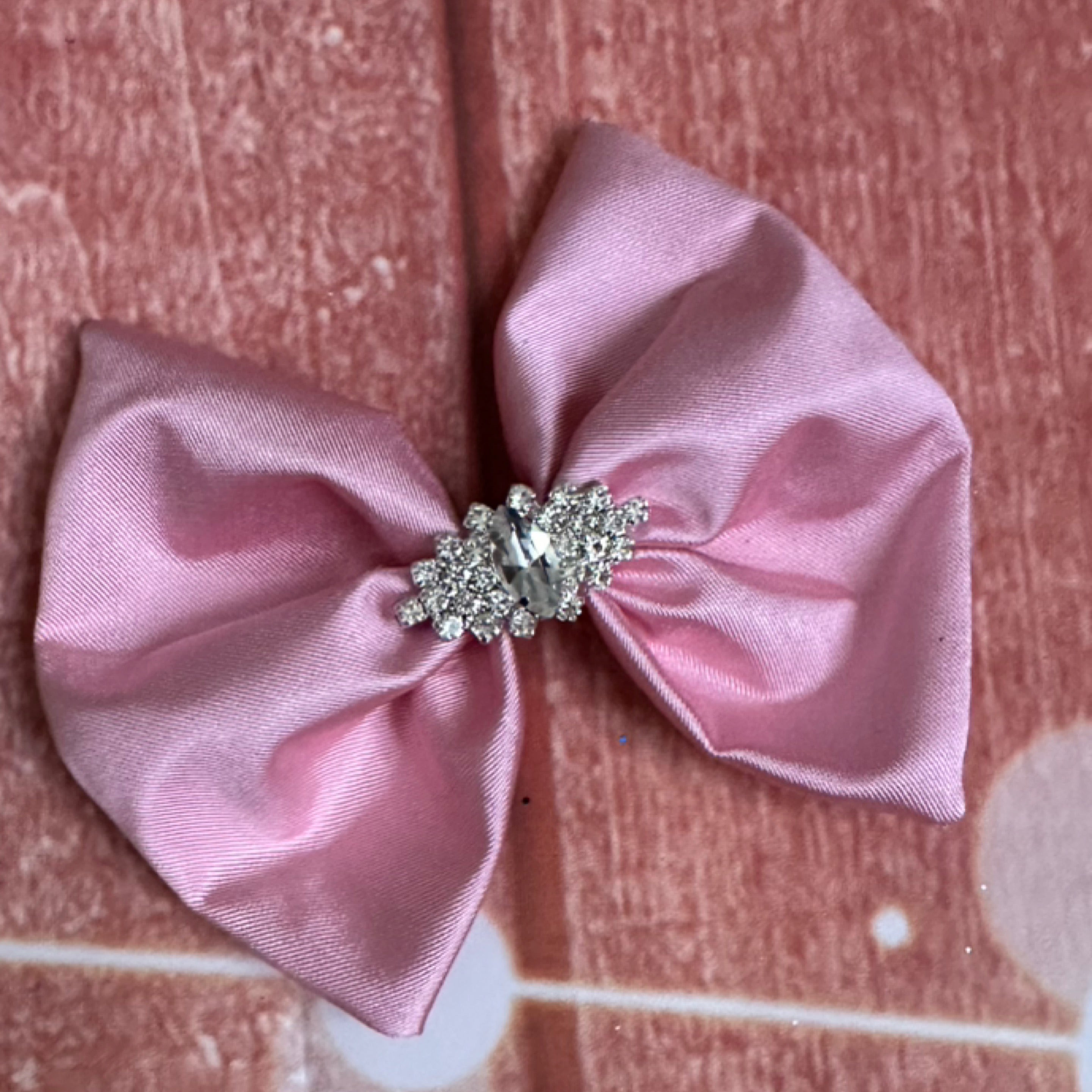 Pink satin bow