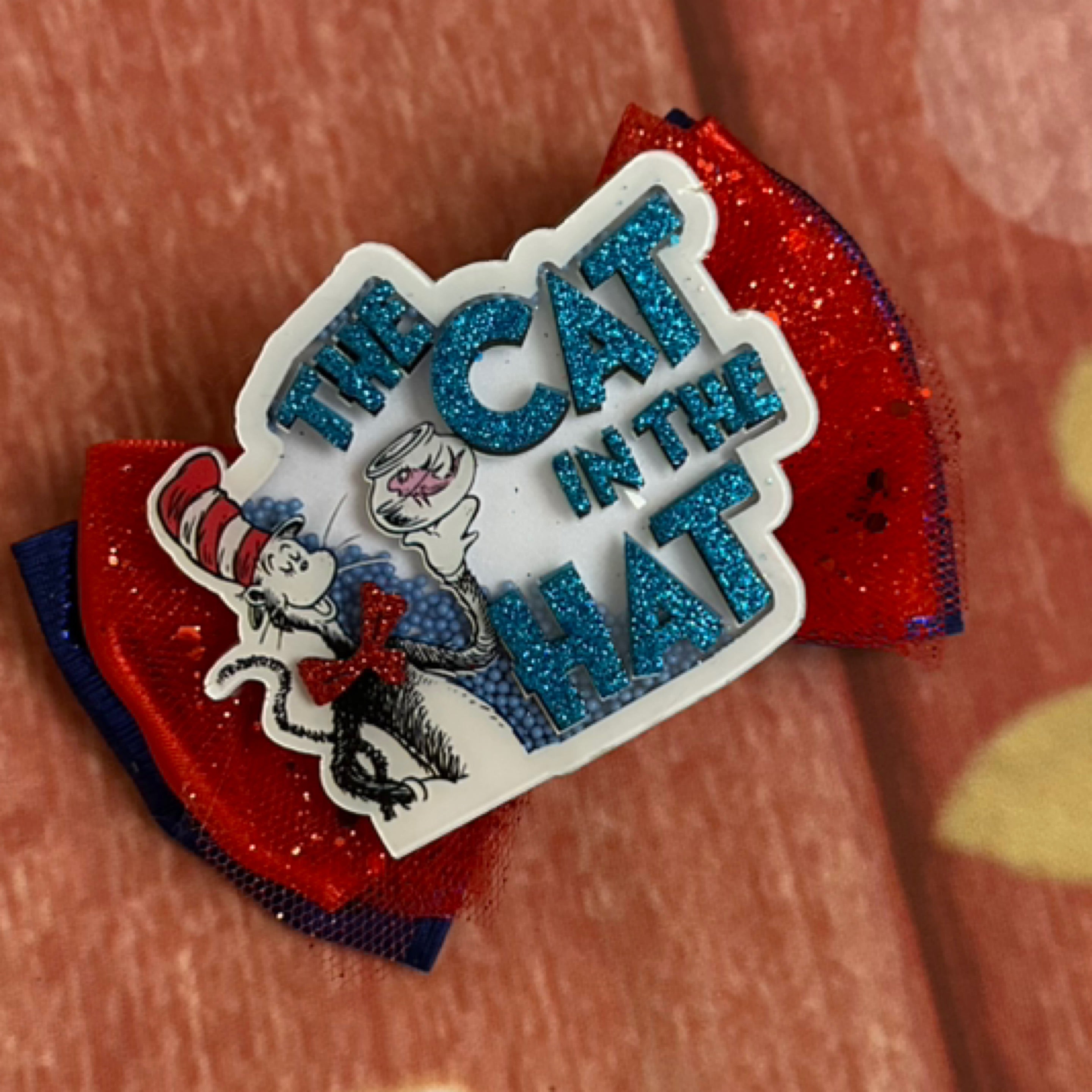 Cat in the hat Dr Seuss bow