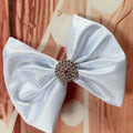 White satin hair Clip 5 inch