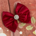 Red satin hair clip
