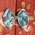 6 inch baby blue satin hair clip