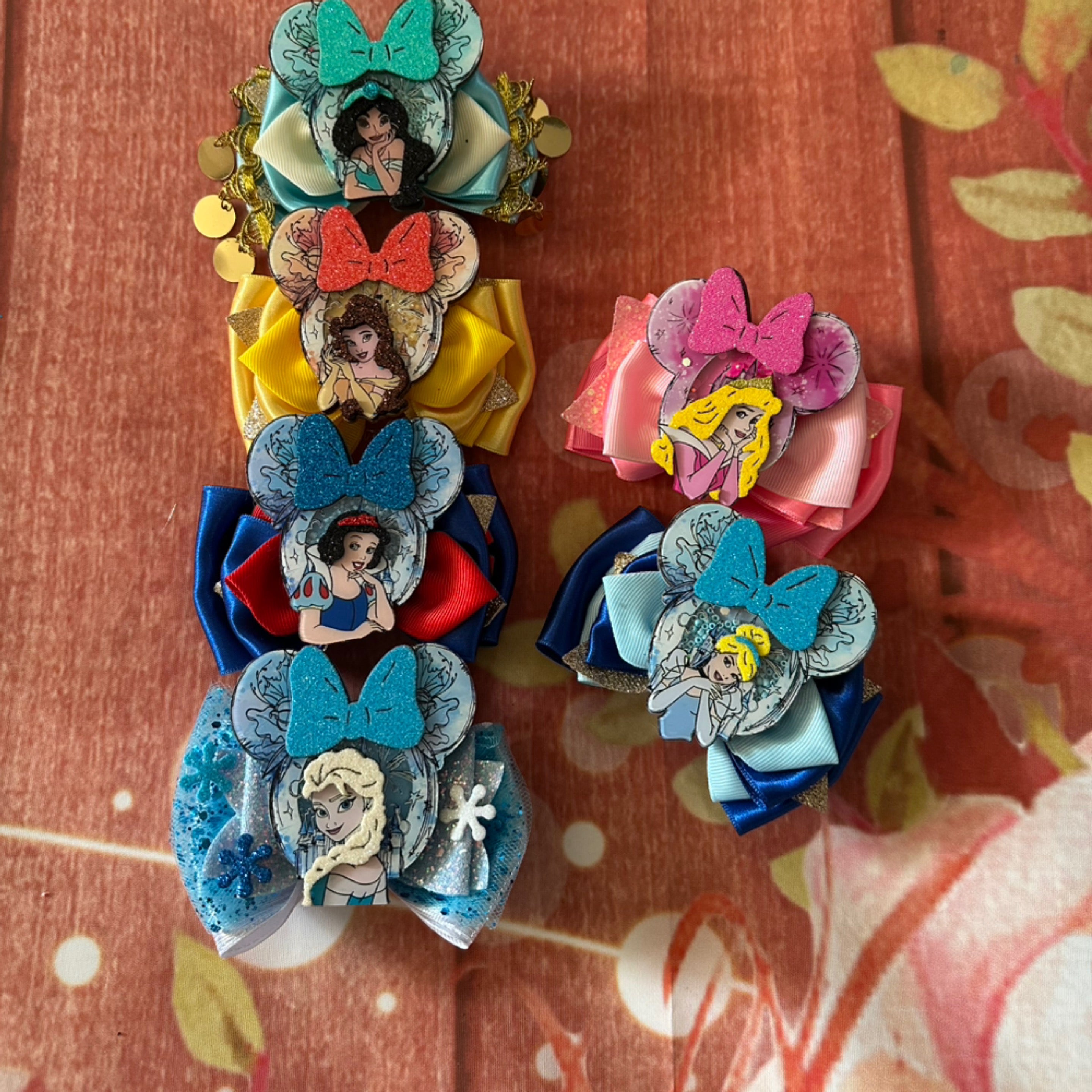 Piggy size princess gift set hair clips