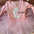 Long sleeve tutu leotard with custom name