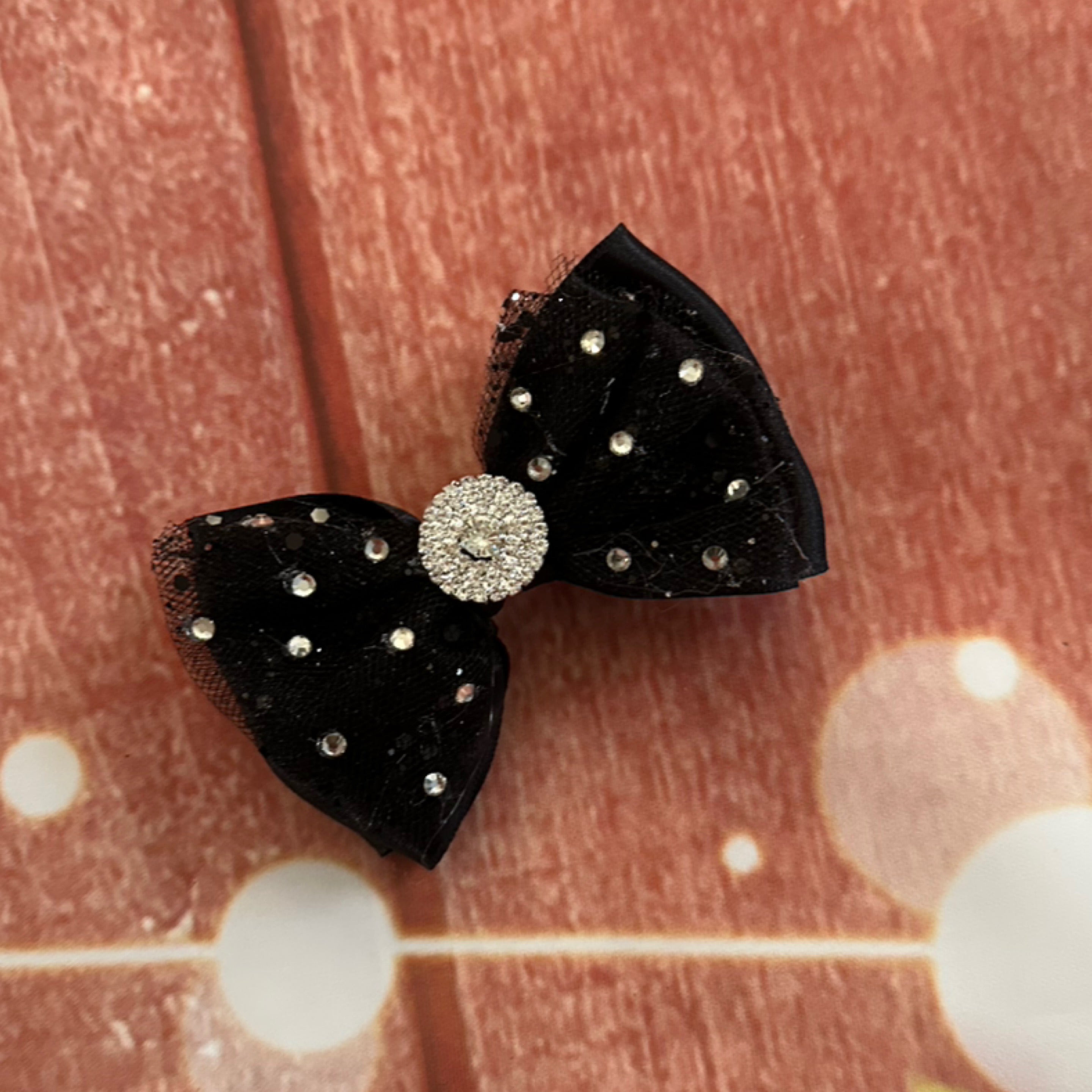 Tulle rhinestone piggy single clip